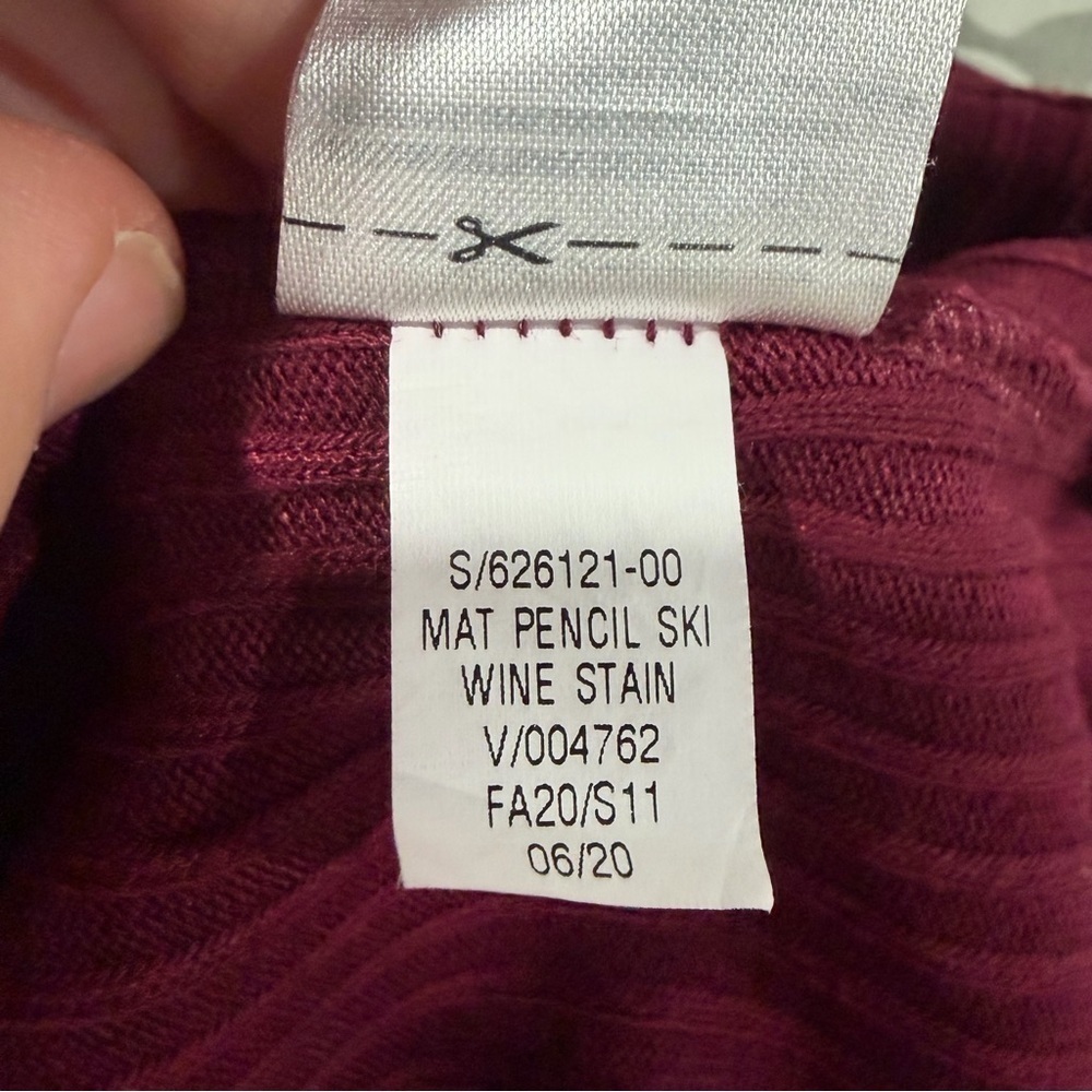 Old Navy Maternity Burgundy Midi Ribbed Pencil Skirt High Waist - Picture 6 of 6